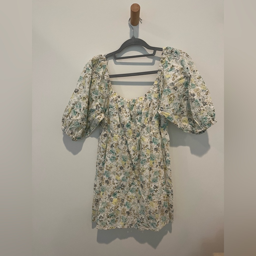 MINKPINK Floral Puff Sleeve Mini Dress - Multicolor